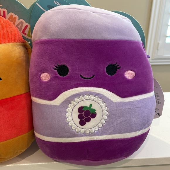 NWT 8โ Nedison the Peanut Butter & Argie the Grape ๐ Jelly Jam Squishmallow Set - Picture 3 of 7